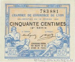 50 Centimes FRANCE Regionalismus und verschiedenen Lyon 1920 JP.077.20 fST+