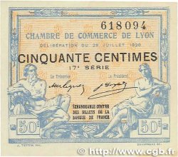 50 Centimes FRANCE Regionalismus und verschiedenen Lyon 1920 JP.077.22 fST+