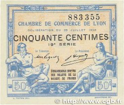 50 Centimes FRANCE regionalismo y varios Lyon 1920 JP.077.22 FDC