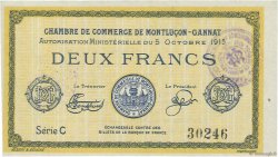 2 Francs FRANCE regionalism and various Montluçon, Gannat 1915 JP.084.18 UNC