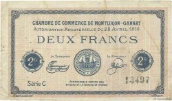 2 Francs FRANCE regionalismo y varios Montluçon, Gannat 1916 JP.084.26 RC