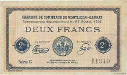 2 Francs FRANCE régionalisme et divers Montluçon, Gannat 1916 JP.084.26 TB