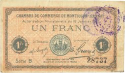 1 Franc FRANCE regionalismo e varie Montluçon, Gannat 1921 JP.084.58 MB