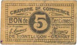 5 Centimes FRANCE regionalism and miscellaneous Montluçon, Gannat 1918 JP.084.72 VG