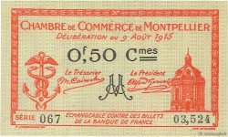 50 Centimes FRANCE regionalismo e varie Montpellier 1915 JP.085.06 SPL+