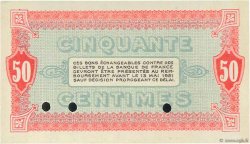 50 Centimes Spécimen FRANCE regionalism and various Moulins et Lapalisse 1916 JP.086.02 UNC-