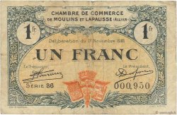 1 Franc FRANCE Regionalismus und verschiedenen Moulins et Lapalisse 1921 JP.086.24 fS