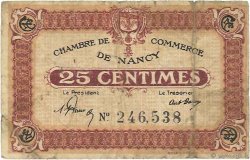 25 Centimes FRANCE Regionalismus und verschiedenen Nancy 1918 JP.087.56 SGE