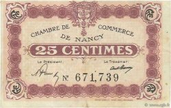 25 Centimes FRANCE regionalism and miscellaneous Nancy 1918 JP.087.62 F