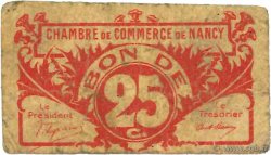 25 Centimes FRANCE regionalism and miscellaneous Nancy 1918 JP.087.64 G