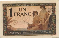 1 Franc FRANCE regionalism and miscellaneous Nice 1920 JP.091.11