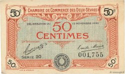 50 Centimes  FRANCE regionalism and miscellaneous Niort 1920 JP.093.10 VF+