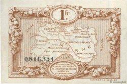 1 Franc FRANCE Regionalismus und verschiedenen Chalons, Reims, Épernay 1922 JP.043.02 fVZ