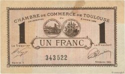 1 Franc FRANCE Regionalismus und verschiedenen Toulouse 1922 JP.122.45 SS