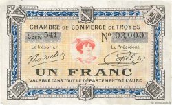1 Franc FRANCE regionalism and miscellaneous Troyes 1918 JP.124.14 VF