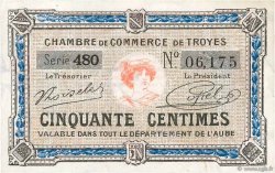 50 Centimes FRANCE regionalismo y varios Troyes 1918 JP.124.13