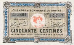 50 Centimes FRANCE regionalismo e varie Troyes 1918 JP.124.13 AU+