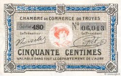 50 Centimes FRANCE regionalismo y varios Troyes 1918 JP.124.13