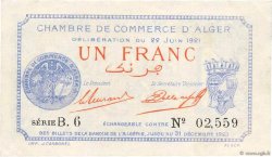 1 Franc FRANCE regionalism and various Alger 1921 JP.137.18 VF+