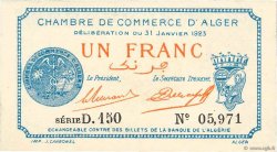 1 Franc FRANCE régionalisme et divers Alger 1923 JP.137.26 pr.NEUF