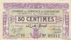 50 Centimes FRANCE regionalism and various Constantine 1919 JP.140.21 VF-