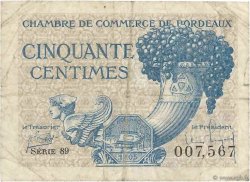 50 Centimes FRANCE regionalismo e varie Bordeaux 1921 JP.030.28 q.MB