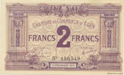 2 Francs FRANCE regionalismo y varios Agen 1914 JP.002.05 SC a FDC