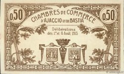 50 Centimes FRANCE regionalismo e varie Ajaccio et Bastia 1915 JP.003.03 AU a FDC