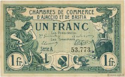 1 Franc FRANCE regionalism and miscellaneous Ajaccio et Bastia 1915 JP.003.04 VF - XF