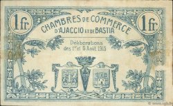 1 Franc FRANCE Regionalismus und verschiedenen Ajaccio et Bastia 1915 JP.003.04 S