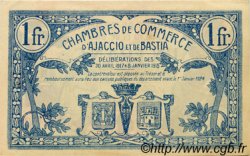 1 Franc FRANCE Regionalismus und verschiedenen Ajaccio et Bastia 1917 JP.003.07 fST to ST