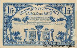 1 Franc FRANCE regionalism and miscellaneous Ajaccio et Bastia 1917 JP.003.07 VF - XF