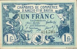 1 Franc FRANCE regionalism and various Ajaccio et Bastia 1920 JP.003.09 VF - XF
