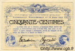 50 Centimes FRANCE regionalismo y varios Alais. Nom Actuel : Alès 1915 JP.004.01 SC a FDC