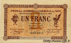 1 Franc FRANCE Regionalismus und verschiedenen Albi - Castres - Mazamet 1914 JP.005.05 SS to VZ