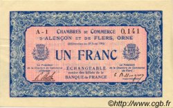 1 Franc FRANCE regionalism and various Alencon et Flers 1915 JP.006.04 AU+