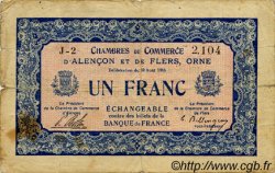 1 Franc FRANCE regionalism and various Alencon et Flers 1915 JP.006.15 F