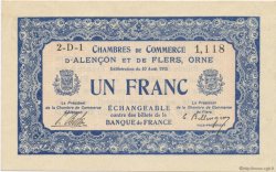 1 Franc FRANCE regionalism and miscellaneous Alencon et Flers 1915 JP.006.17 AU+