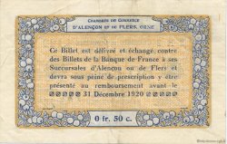 50 Centimes FRANCE regionalism and various Alencon et Flers 1915 JP.006.21 VF - XF