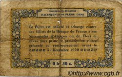 50 Centimes FRANCE Regionalismus und verschiedenen Alencon et Flers 1915 JP.006.21 S