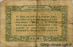 50 Centimes FRANCE regionalismo e varie Alencon et Flers 1915 JP.006.23 MB