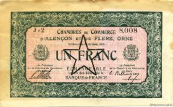 1 Franc FRANCE Regionalismus und verschiedenen Alencon et Flers 1915 JP.006.30 SS to VZ
