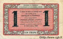 1 Franc FRANCE regionalism and miscellaneous Alencon et Flers 1915 JP.006.34 VF - XF