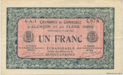 1 Franc FRANCE Regionalismus und verschiedenen Alencon et Flers 1915 JP.006.38 SS to VZ