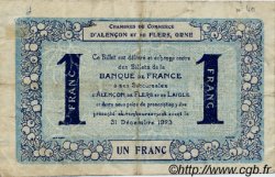 1 Franc FRANCE Regionalismus und verschiedenen Alencon et Flers 1915 JP.006.48 SS to VZ
