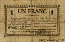 1 Franc FRANCE regionalism and various Amiens 1915 JP.007.08 F