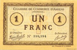1 Franc FRANCE regionalismo y varios Amiens 1915 JP.007.16 SC a FDC