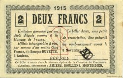 2 Francs FRANCE regionalismo e varie Amiens 1915 JP.007.18 AU a FDC