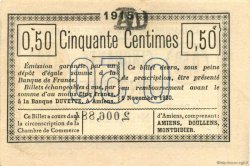 50 Centimes FRANCE regionalismo y varios Amiens 1915 JP.007.40 SC a FDC