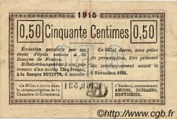 50 Centimes FRANCE regionalism and various Amiens 1915 JP.007.40 F